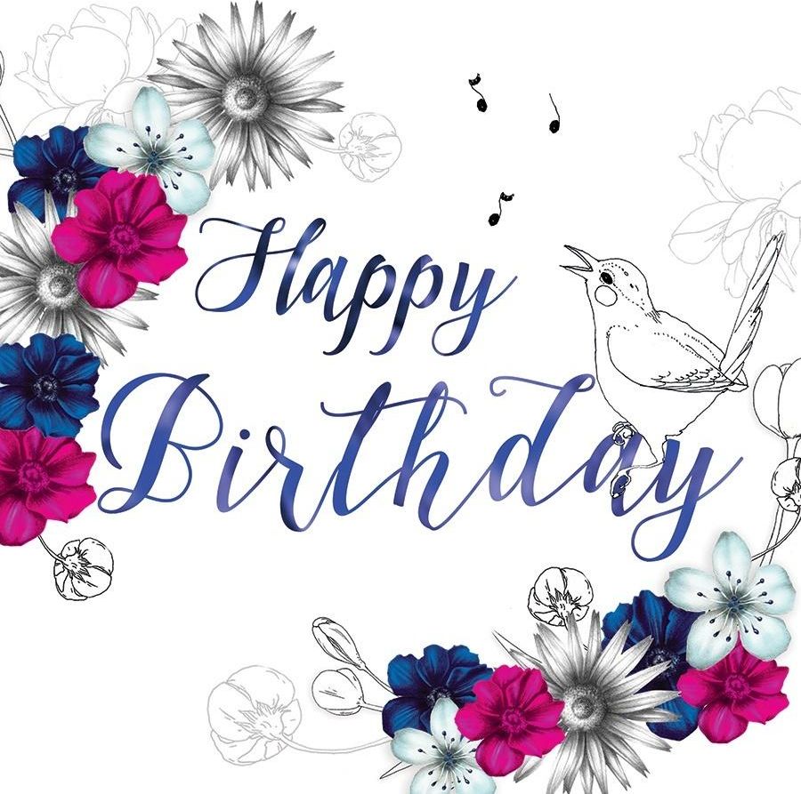 Clear Creation Karnet urodzinowy Swarovski kwadrat kwiaty (CL1411)