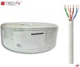 Techly Kabel instalacyjny skrętka U/UTP Cat5e 4x2 linka CCA 100m szary -026067