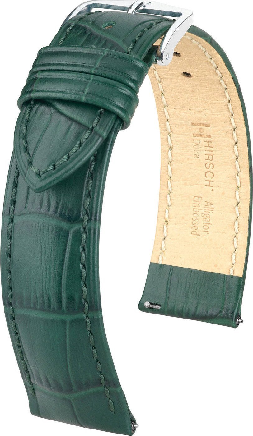 Hirsch Zielony pasek skórzany 20 mm HIRSCH Duke 01028040-2-20 (L)