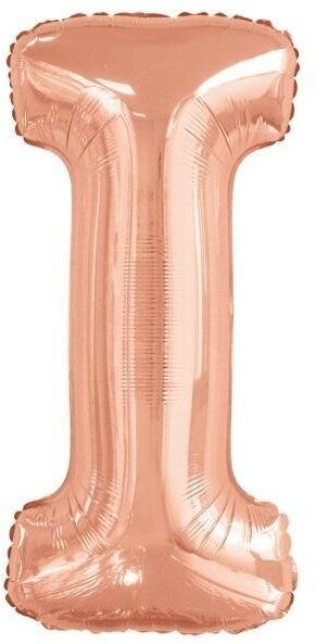 Balon foliowy litera I różowe złoto 40,5x86cm