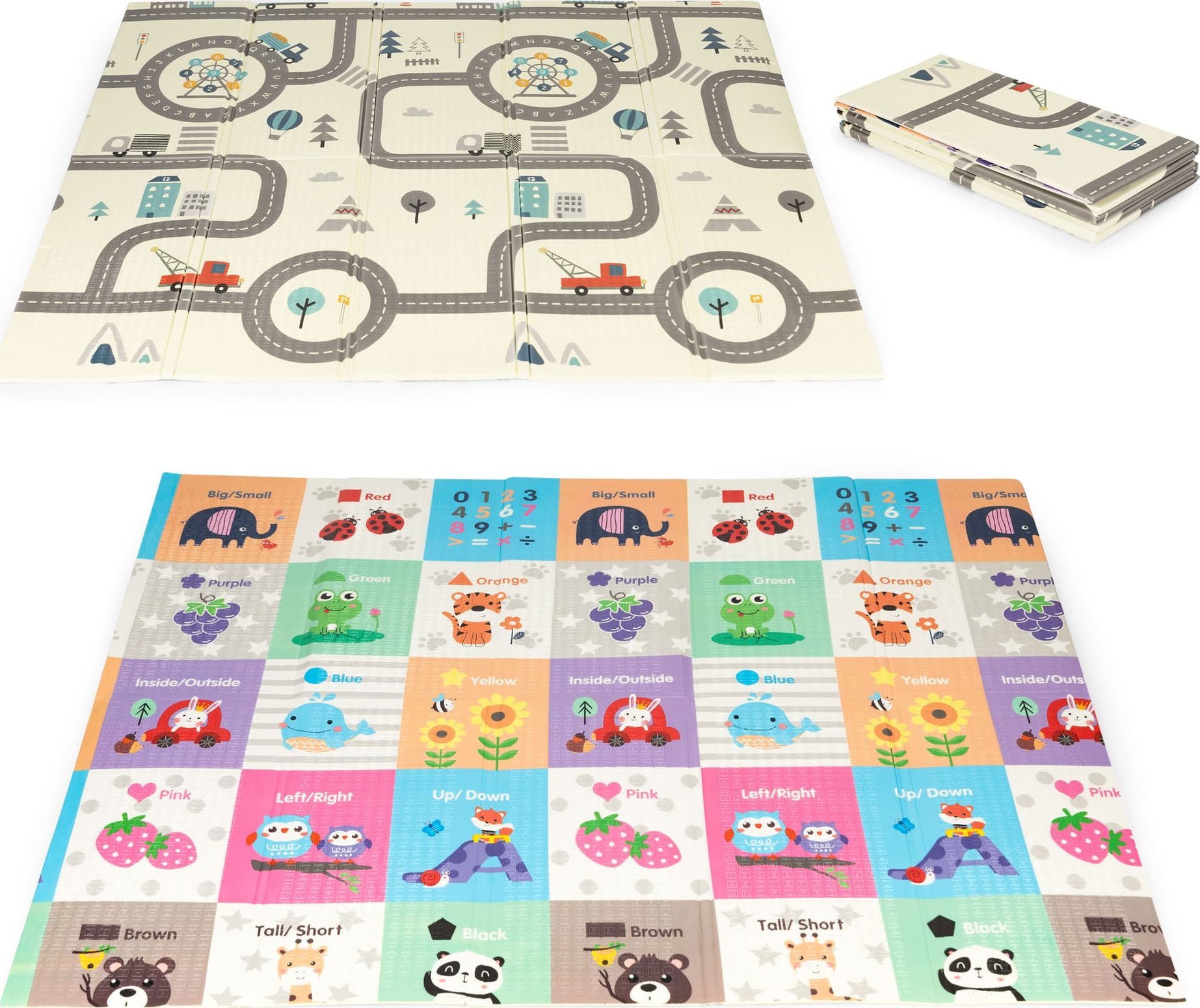 Ecotoys Mata piankowa edukacyjna dwustronna składana duża troba ECOTOYS