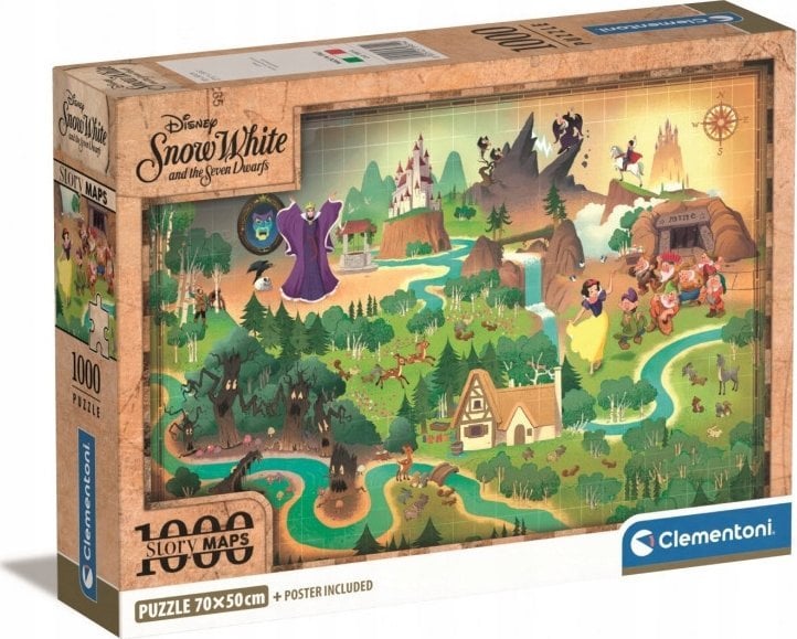 Clementoni Puzzle Compact Story Mapa Królewny Śnieżki 1000 elementów