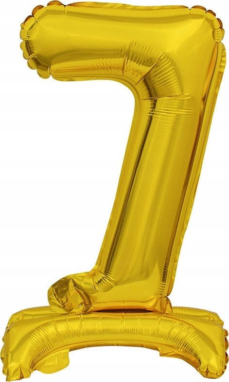 AMSCAN Balon foliowy mini cyfra 7 ze stopką złoto 22x40cm 9910075