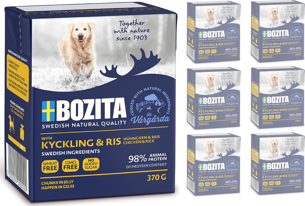 Bozita Bozita Dog: Kurczak i ryż w galarecie 6x370g