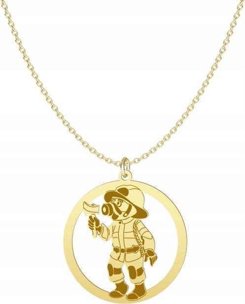 Radziszewska Jewellery Pozłacany Naszyjnik STRAŻAK pancerka GRAWER GRATIS