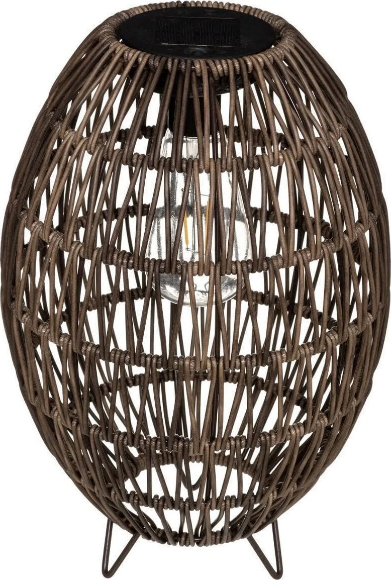 Atmosphera Lampion solarny z plecionym kloszem, Ø 21 cm, brązowy