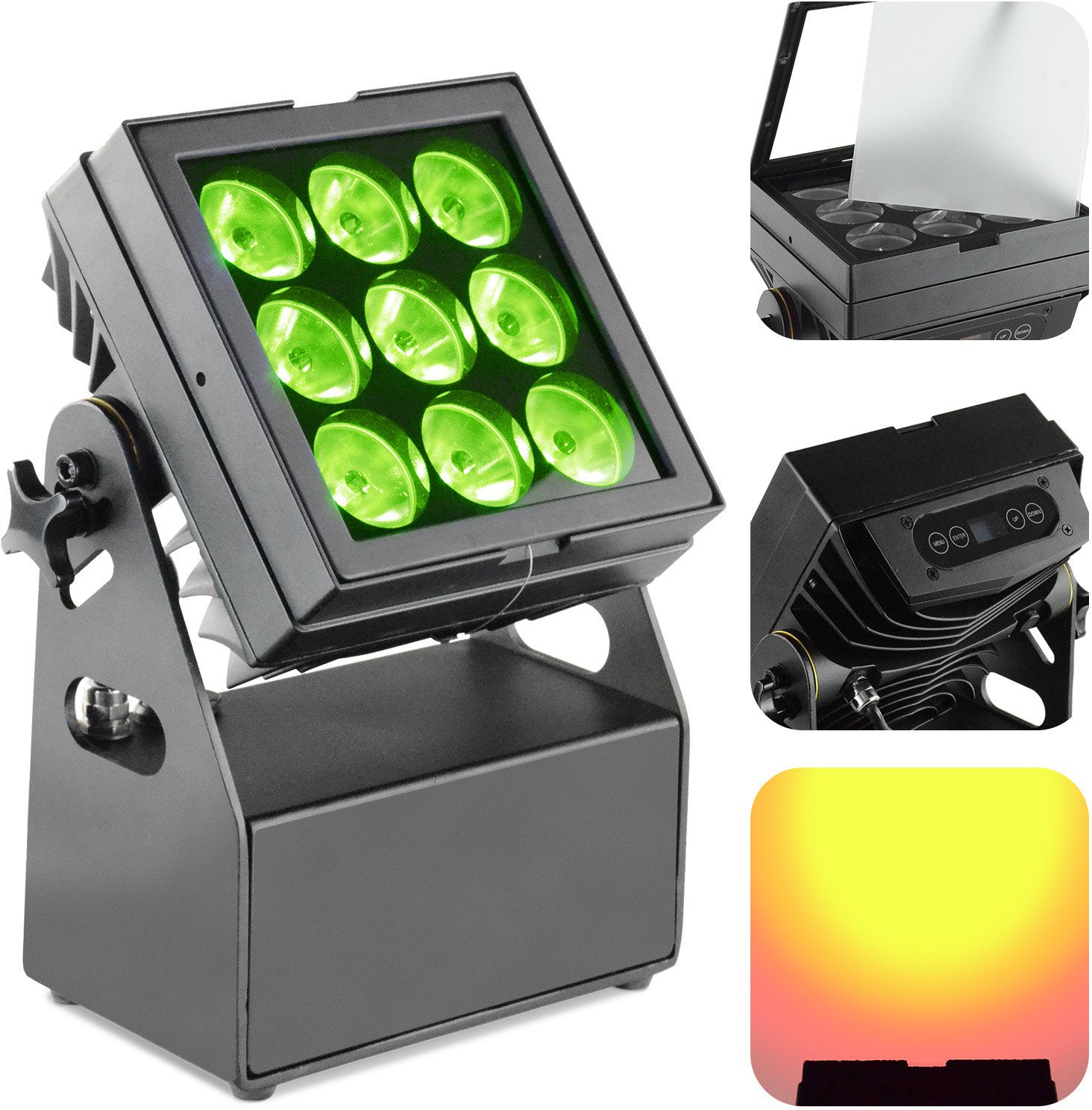 Reflektor akumulatorowy zewnętrzny 9x 6W RGB LED 4w1 AFX MOBICOLOR9 one size