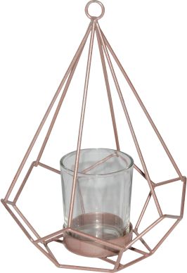 Tajemniczy ogród Świecznik metalowy ze szklanym kloszem