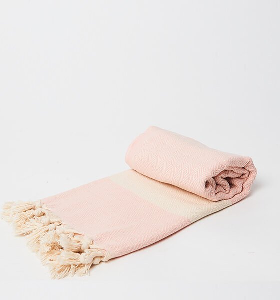 Yeye Ręcznik hammam DIAMOND 100% bawełna YEYE Jasny różowy