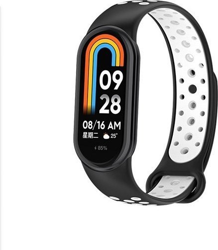Beline Beline Pasek Mi Band 8 Design Czarno-Biały /Black-White