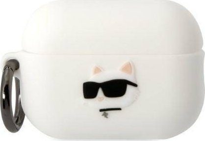 Karl Lagerfeld Etui Karl Lagerfeld KLAP2RUNCHH Apple AirPods Pro 2 cover biały/white Silicone Choupette Head 3D