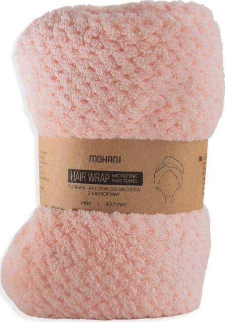Mohani MOHANI_Hair Wrap turban-ręcznik do włosów z mikrofibry Różowy