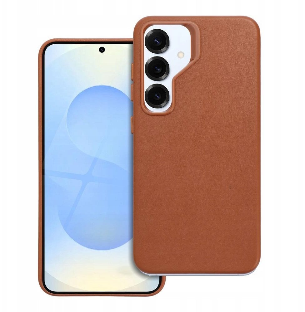 Futerał LEATHER MAG COVER kompatybilny z MagSafe do SAMSUNG S25 PLUS brązowy