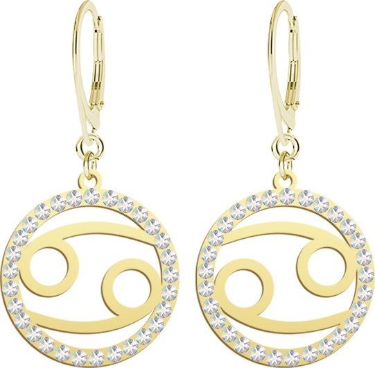 Radziszewska Jewellery Kolczyki Rak Znak Zodiaku srebro pozłacane