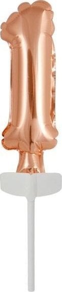AMSCAN Balon foliowy mini cyfra 1 różowe złoto 4x12cm