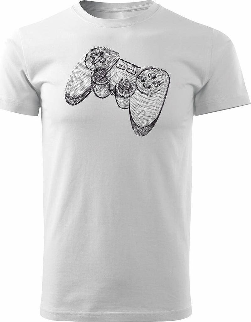 Topslang Koszulka z padem dla gracza gamer gamerska pad ps4 męska biała REGULAR XXL