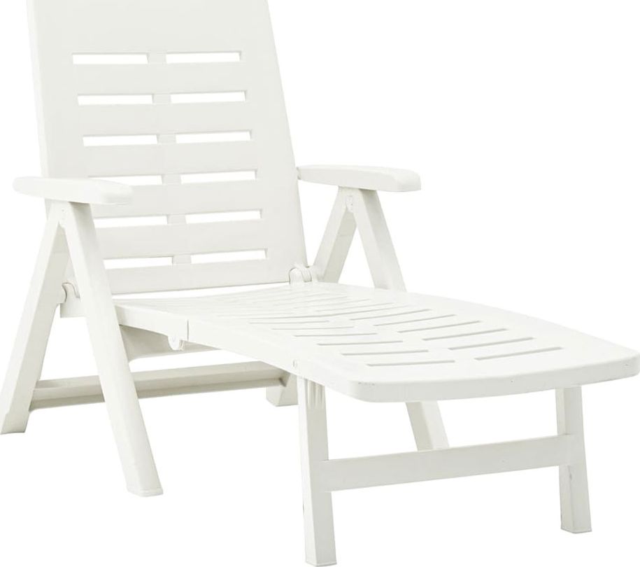 Elior Biały rozkładany leżak ogrodowy - Dantes