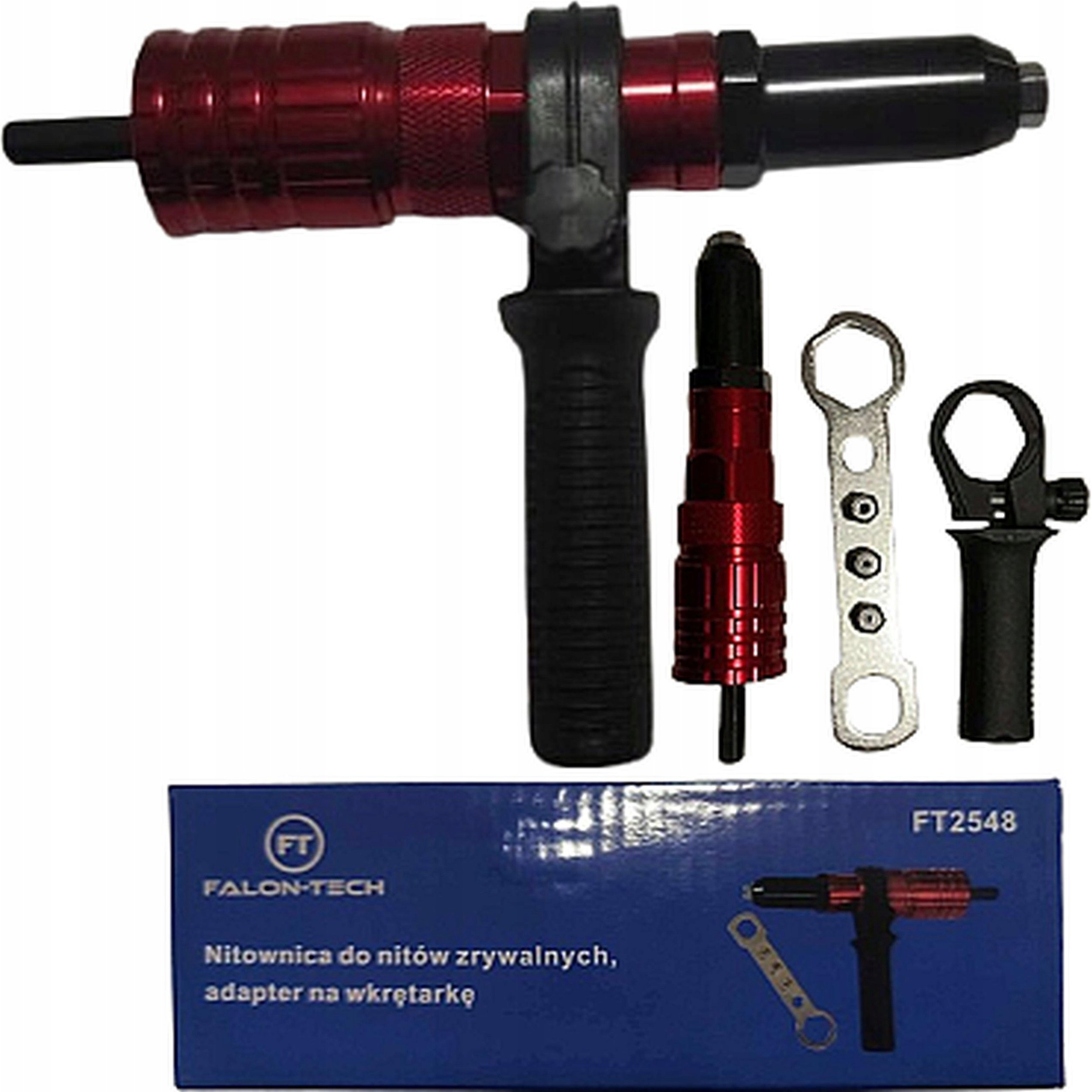 Nitownica adapter do nitów na wkrętarkę z rączką 2,4-4,8mm Falon-Tech