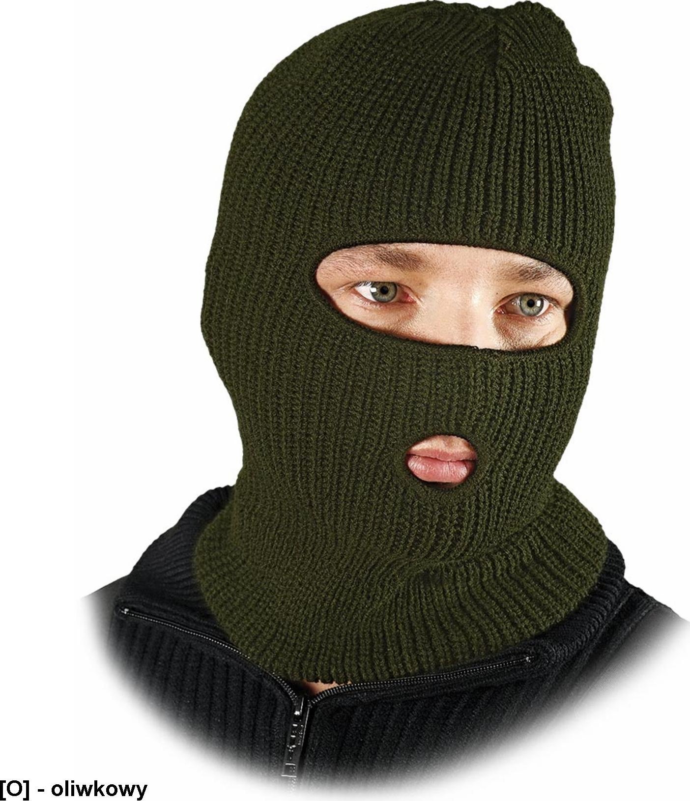 R.E.I.S. CZKOM - Czapka kominiarka z dwoma otworami na usta i oczy - oliwkowy