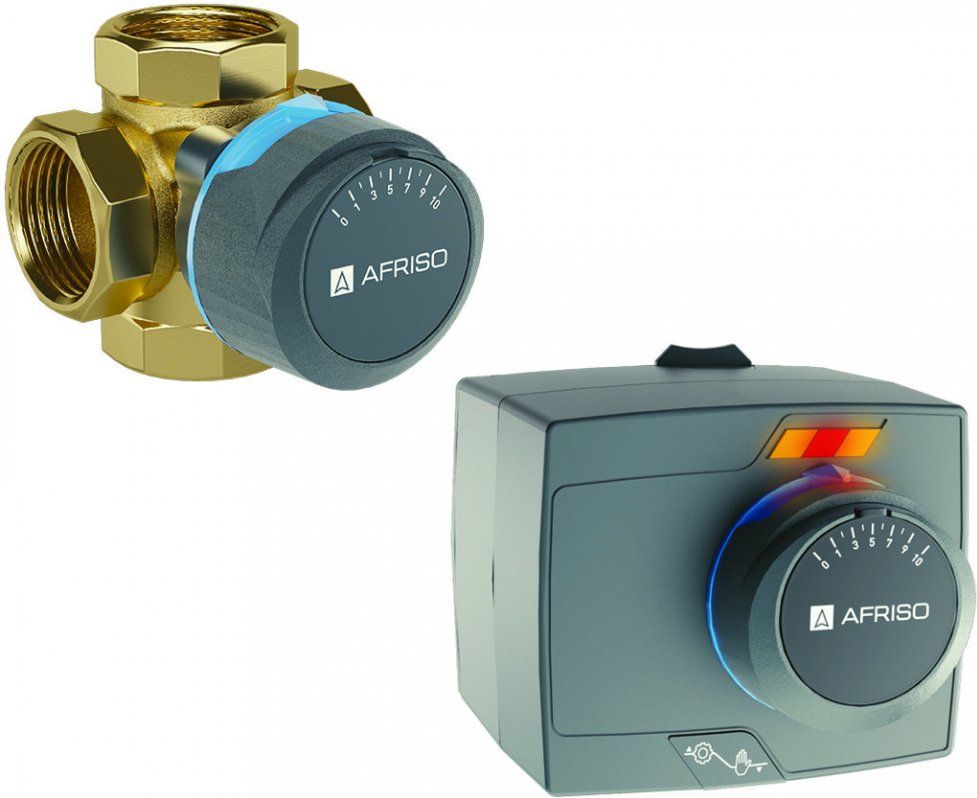 Afriso Zawór mieszający 4-drogowy obrot. ARV 487 ProClick DN50, Rp2", Kvs 40 + siłownik (ARM 343)