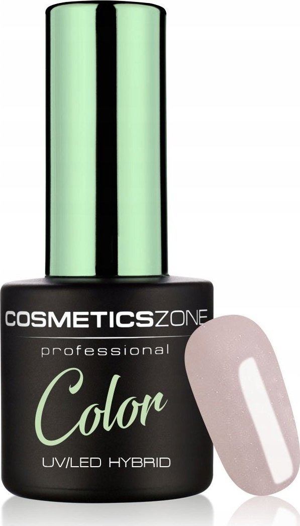 Cosmetics Zone Lakier hybrydowy hipoalergiczny beżowy z drobinkami 7ml - Parisian Beige 268