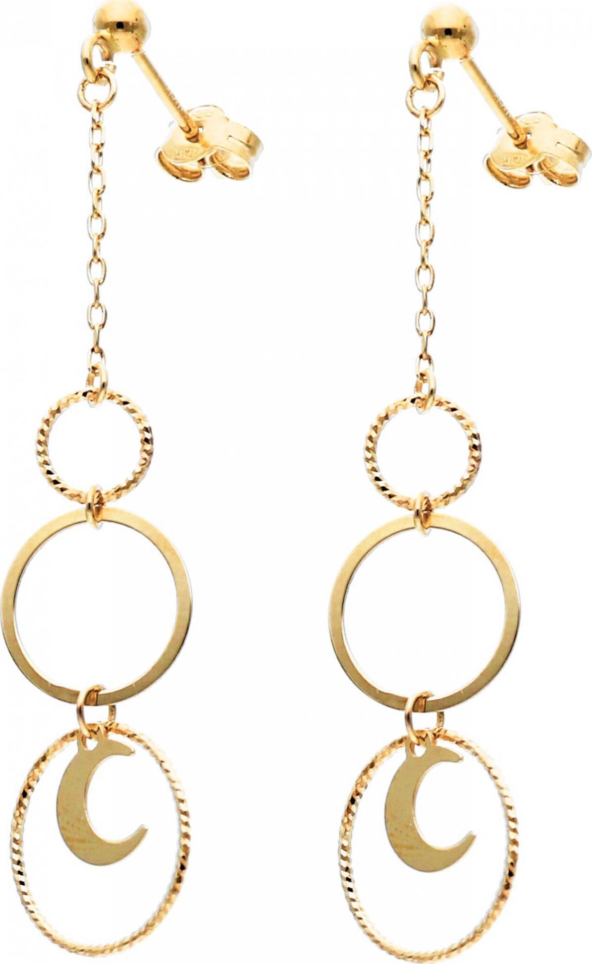 Rosanto Złote kolczyki księżyce na sztyfcie 585 14k