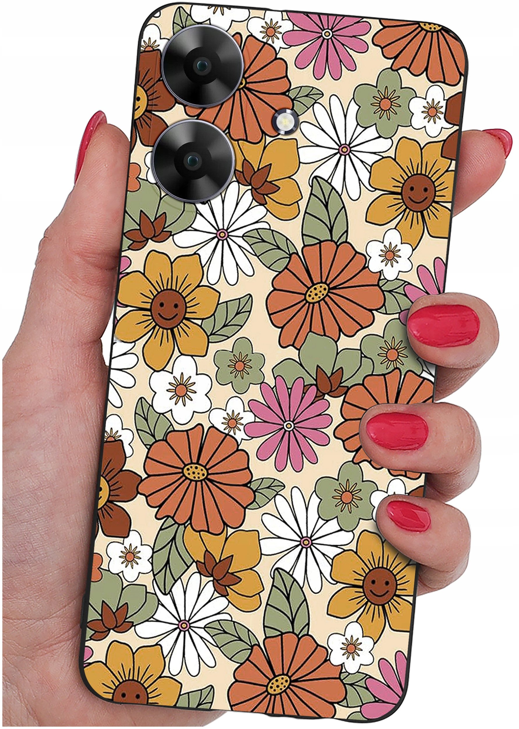 ETUI do Realme Note 60 CASE WZORY | SILIKONOWE MATT CASE + SZKŁO 9H