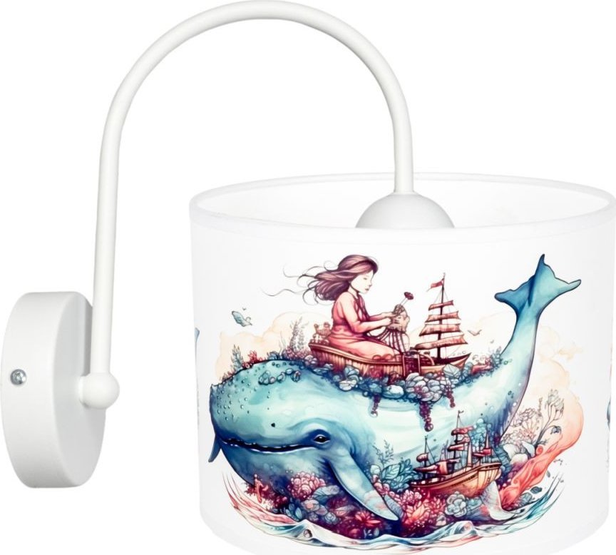 Lampa ścienna dziecięca kinkiet OCEAN DZIEWCZYNKA biała 1 x E27 0925