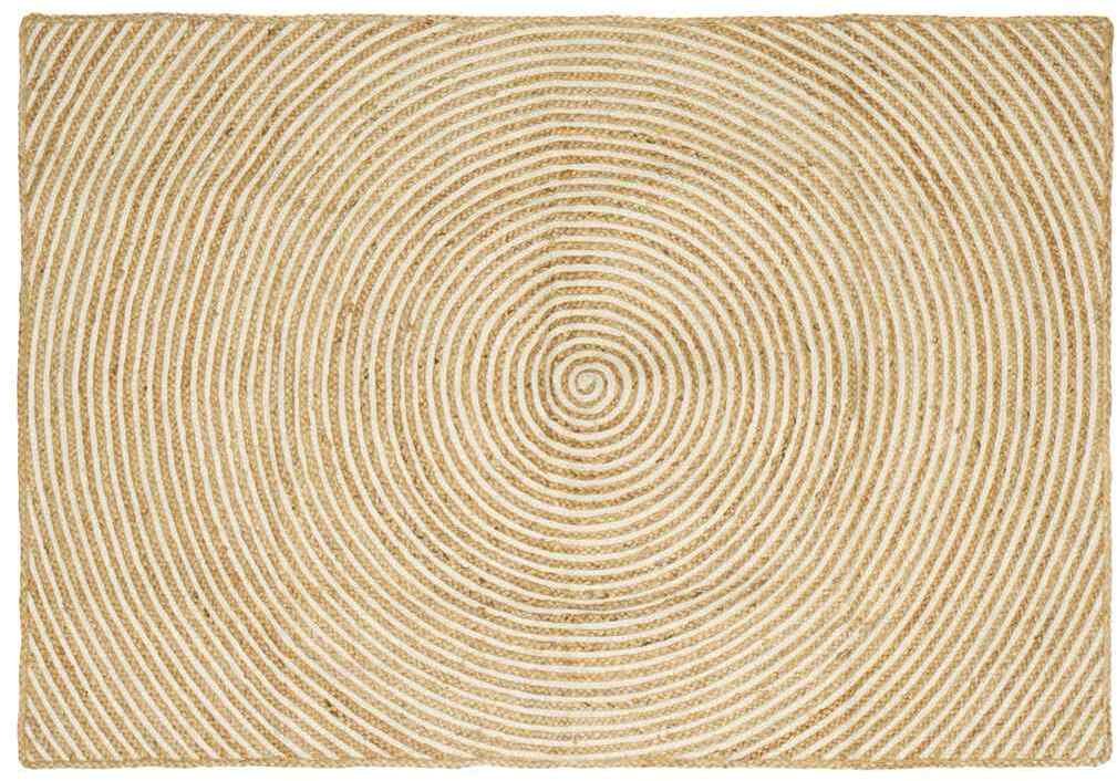 vidaXL Dywan Naturalny i białe 140 x 200 cm Juta