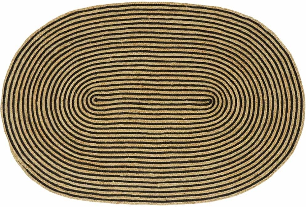 vidaXL Dywan Naturalny i czarny 100 x 152 cm Juta