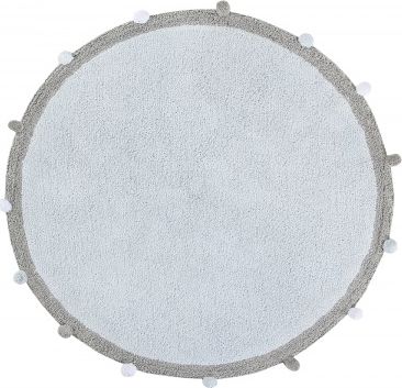 Lorena Canals Dywan dziecięcy BUBBLY SOFT BLUE 120x120 niebieski z szarą obwódką LORENA CANALS