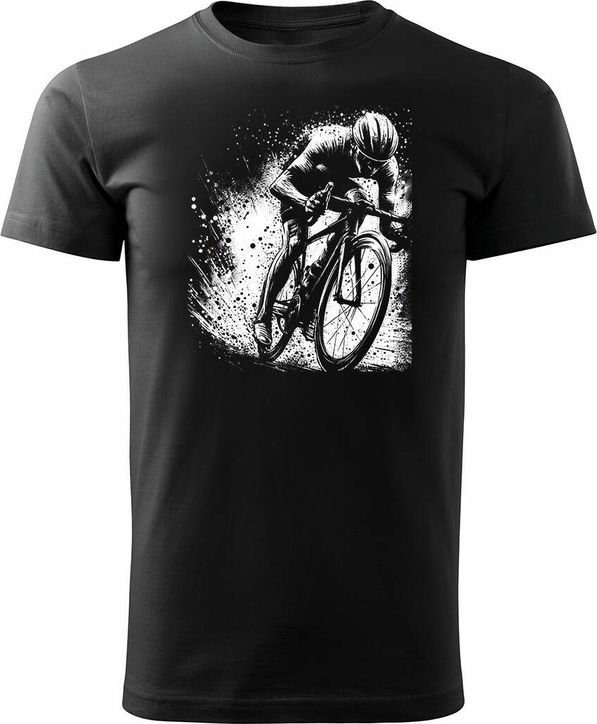 Topslang Koszulka z kolarzem kolarz kolarska dla rowerzysty z kolarką rowerem męska czarna REGULAR M