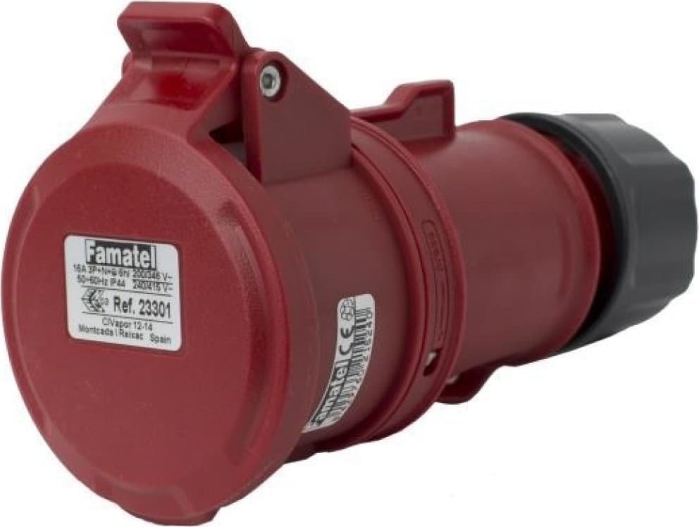 FAMATEL Gniazdo przenośne 16A 5P 400V czerwone IP44 TOP SpeedPRO 23301