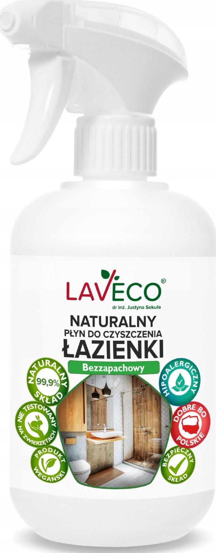 LAVECO Naturalny płyn do czyszczenia łazienki bezzapachowy 0,5 l