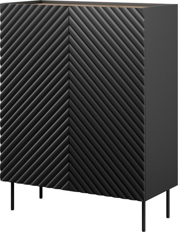 Cama Meble Regał 2D2SZ ONDA 98x45x127 czarny