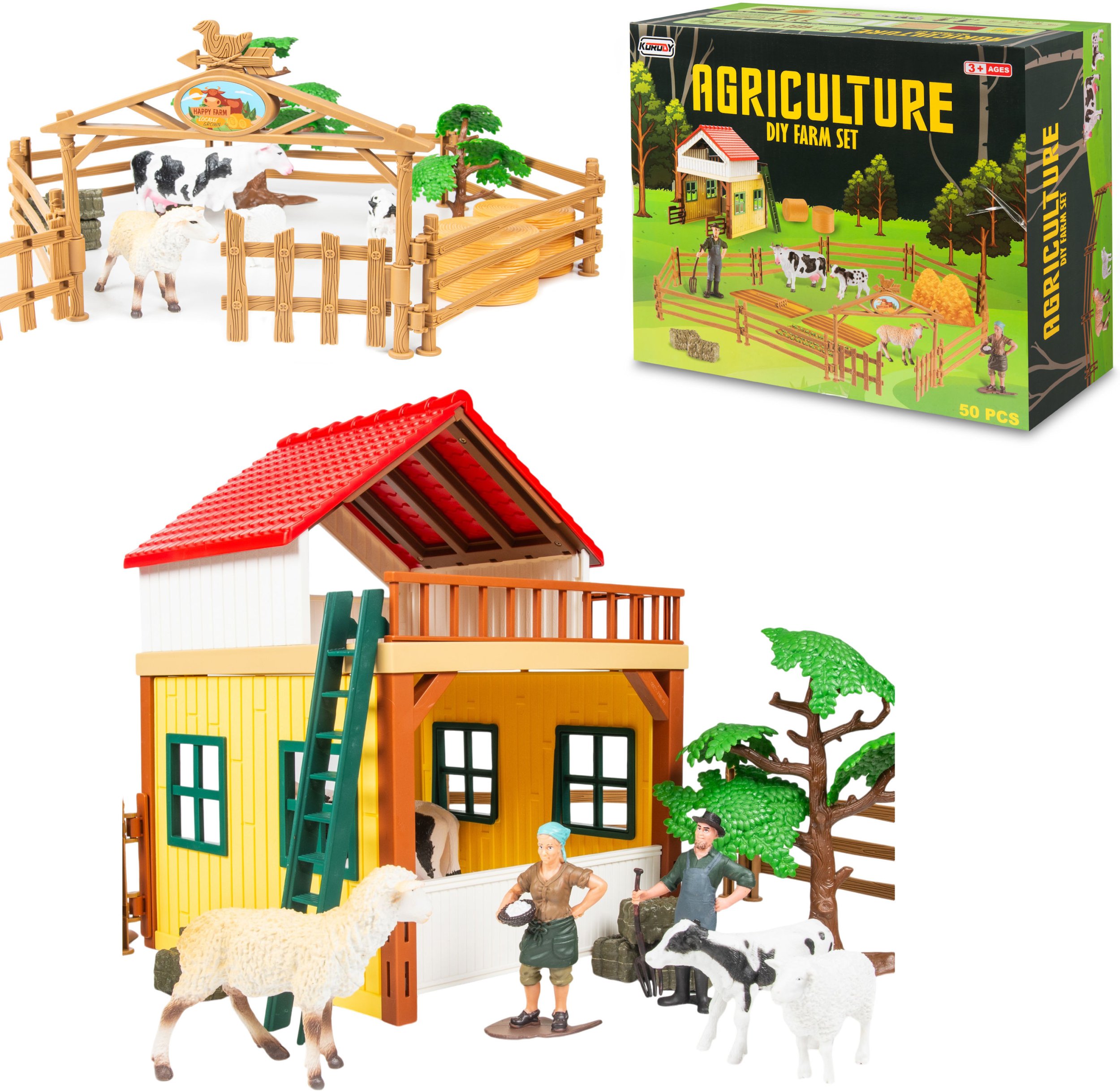 Coil zestaw figurki farma zwierząt dla dzieci zabawka duże gospodarstwo 50 elementów