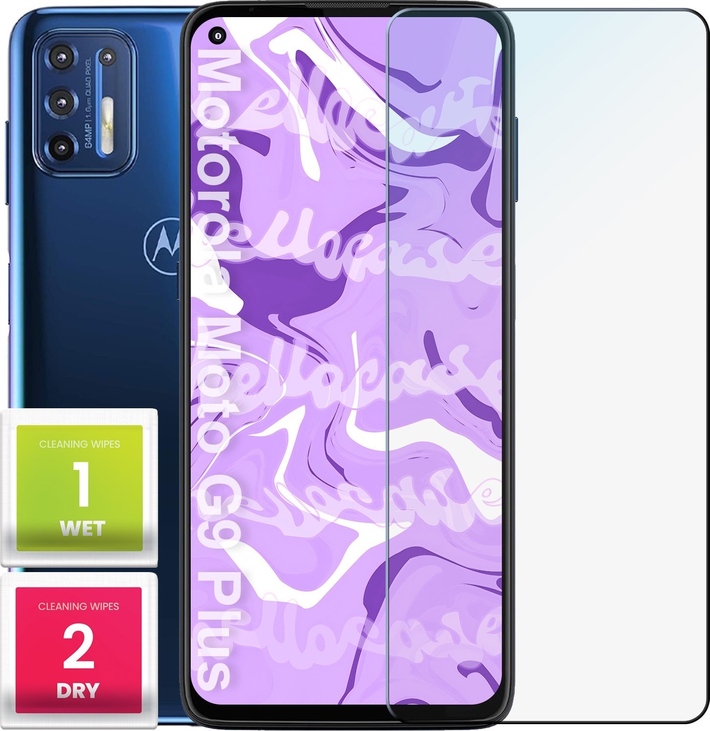 Hello Case Szkło Hartowane do Motorola Moto G9 Plus (szybka 9H, płaskie 2.5D, szybka)
