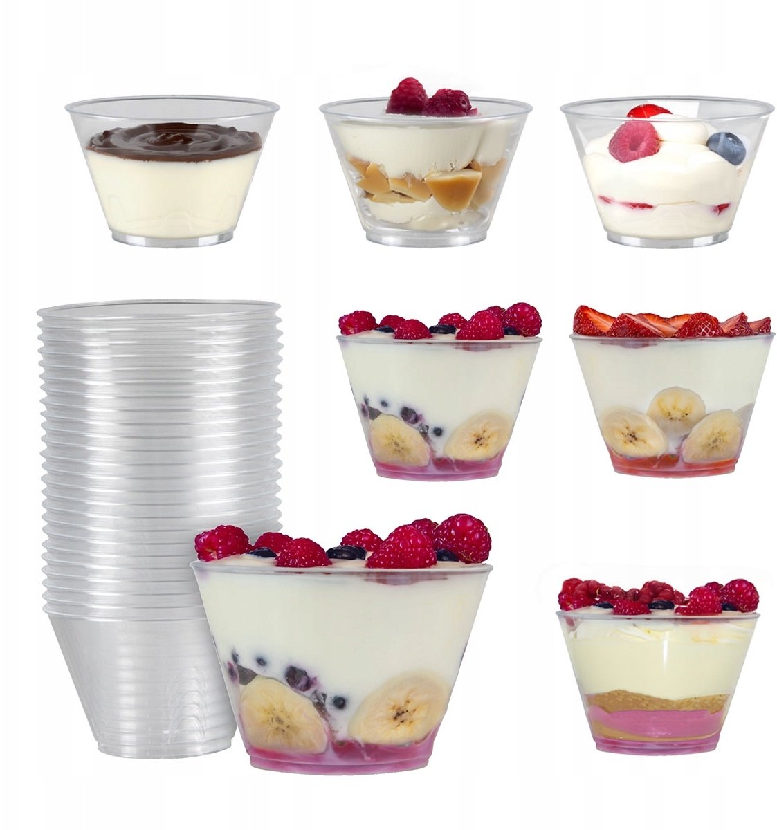 48x PUCHARKI NA DESERKI 150 ml kubek pojemnik TULI na desery lody