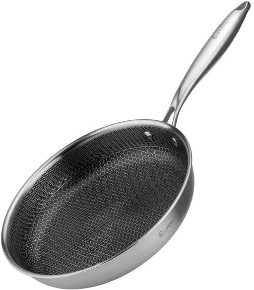 PATELNIA STALOWA 26cm Z POWŁOKĄ PLASTER MIODU E-7548