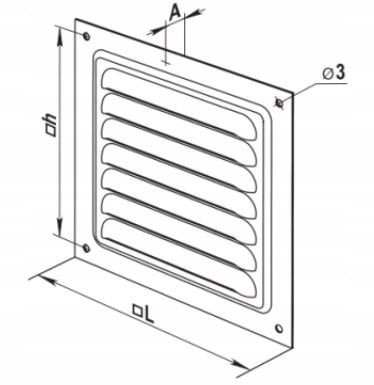 Osłona wentylacyjna ze stali 150x150mm malowana proszkowo biała WM150