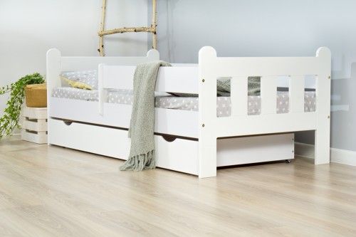 Lelu Design Łóżko 160x70cm Nightingale pojedyncze z szufladą kolor biały