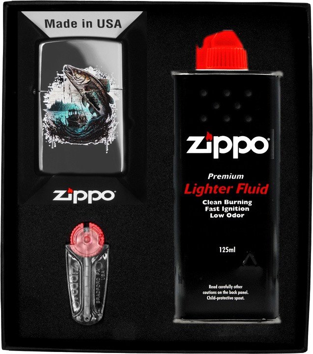 Zestaw ZIPPO Zapalniczka FISH AND BOAD DESIGN Prezentowy No1