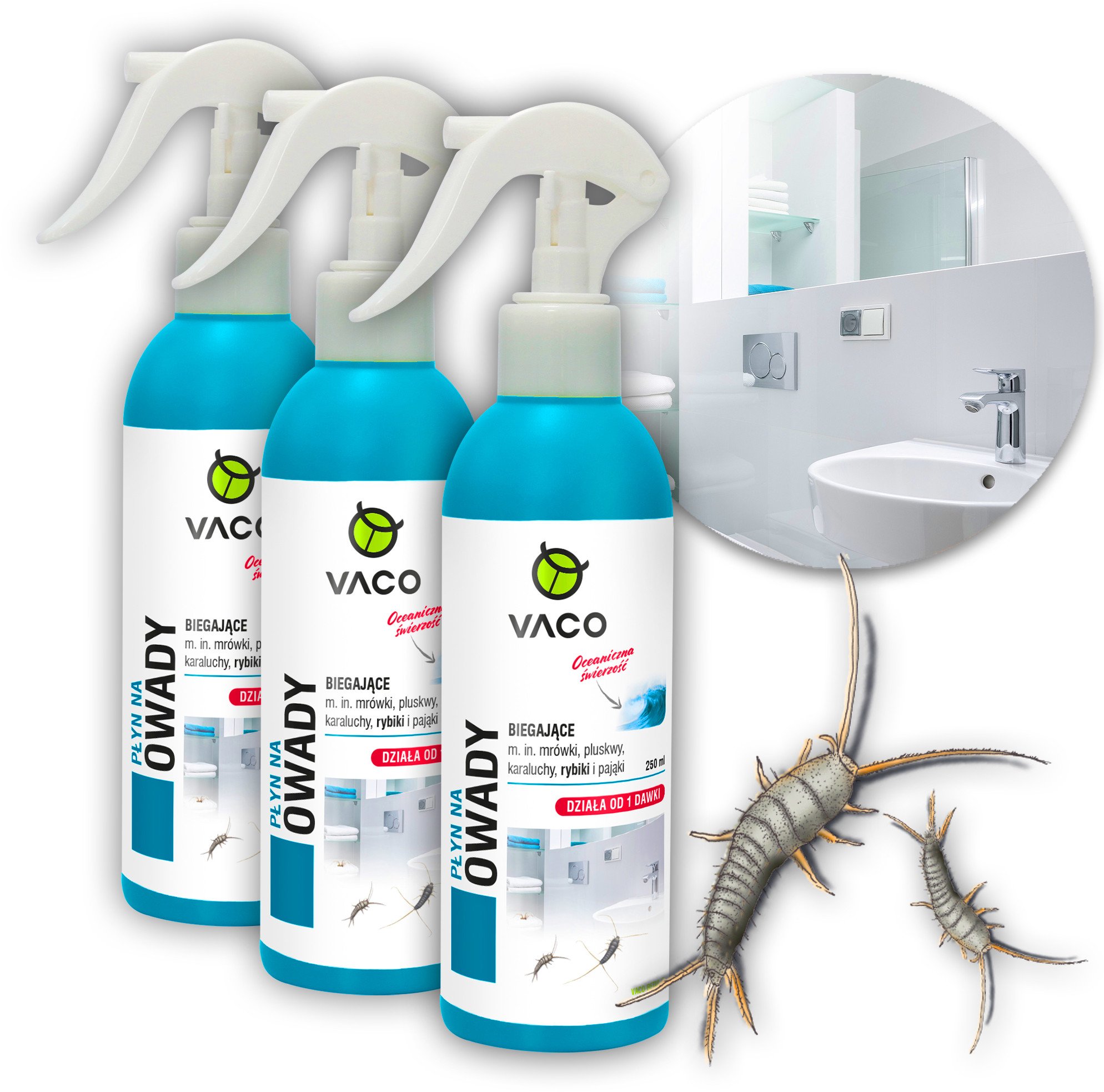 Zestaw 3szt VACO Płyn na rybiki szare i cukrowe - 250 ml