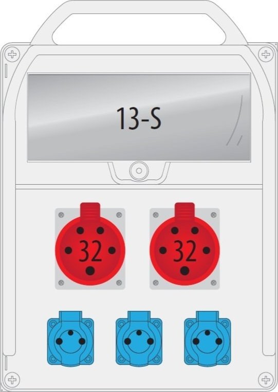 Pawbol Rozdzielnica R-BOX 380R 2x32A/5p 3x250V 13S - B.18.380-35