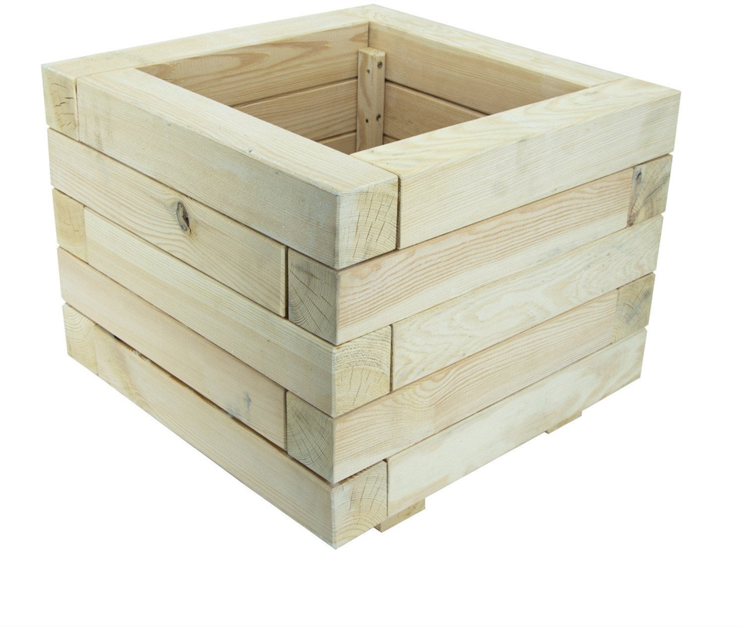 Drewniana donica bielona ozdobna 470X470X390