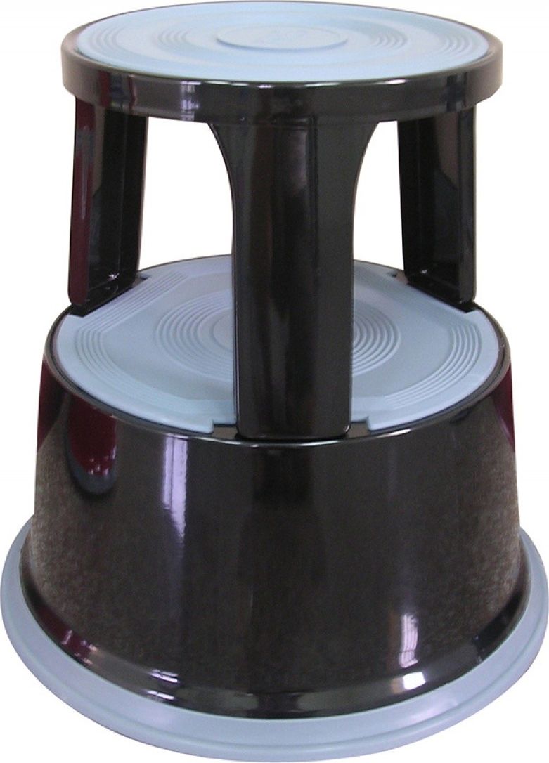 Q-Connect Taboret biurowy, mobilny, metalowy, czarny