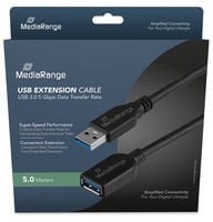 Kabel USB MediaRange USB-A - USB-A 5 m Czarny (MRCS241)