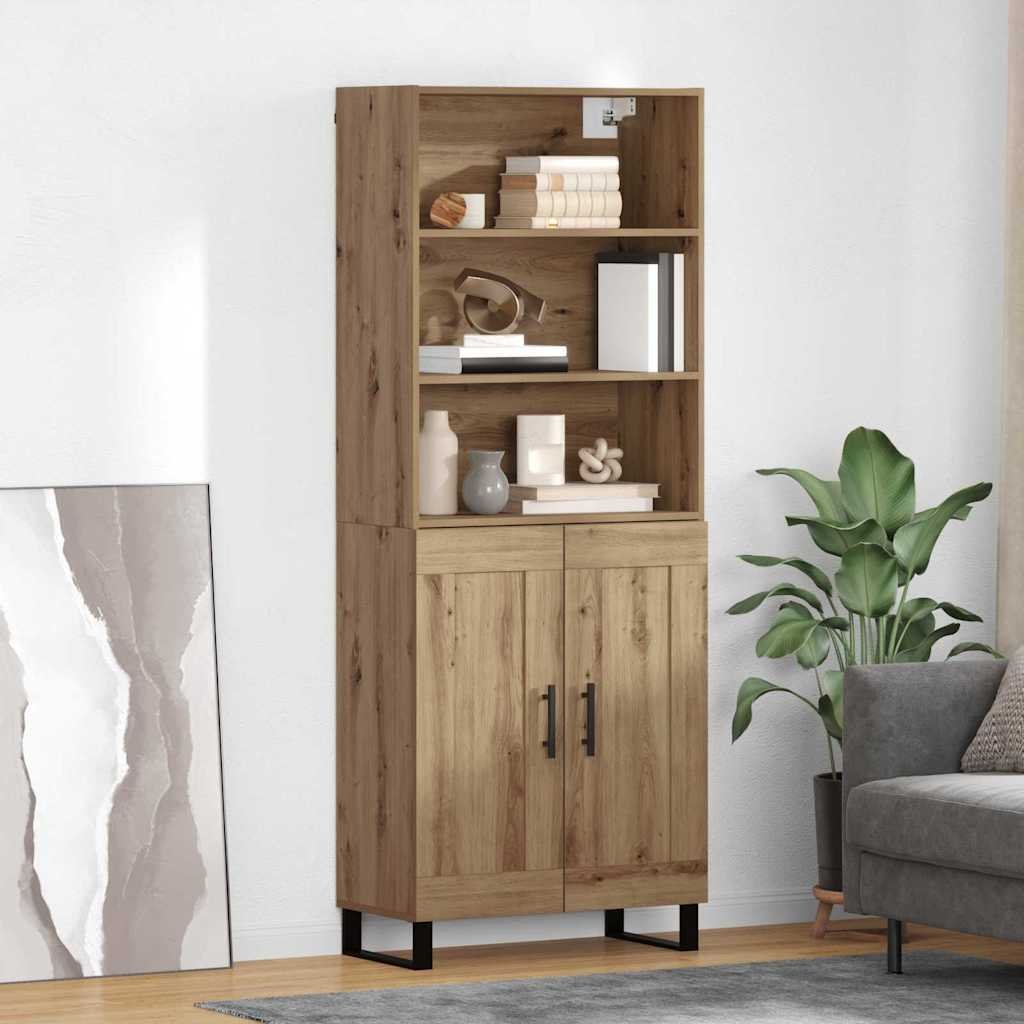 vidaXL Highboard Dąb rzemieślniczy 69,5 x 34 x 180 cm