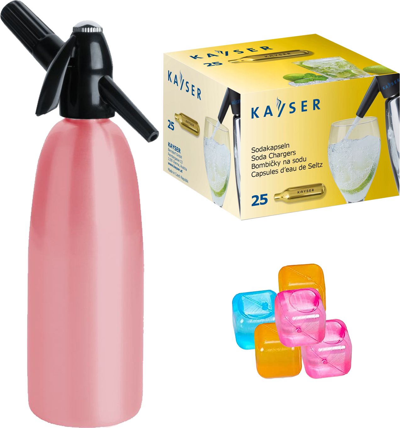 Saturator Art Quick Soda + 25 naboi CO2 Różowy