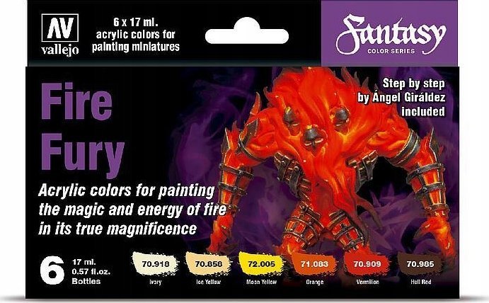 Vallejo Vallejo: 70.243 - Model Color - Fantasy - Fire Fury (6 x 18 ml)